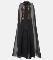 [Elie Saab] Elie Saab Sequined silk-blend gown AU 14 black