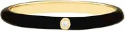 [JewelryWeb] 14k Yellow Gold 0.015 Dwt Diamond Bezel Black enamel Band Ring-Band Style-Ring for Women and Men