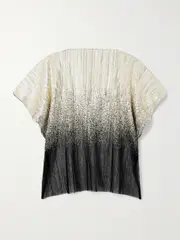 [Dima Ayad] Dima Ayad - Metallic Plissé-tulle Blouse - Black - M M Black