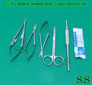 11 PCS MEDICAL STUDENT BASIC SUTURE LACERATION REMOVAL KIT+SCALPEL BLADES#20
