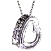 18k White Gold Swarovski Crystal Love Heart Pendant Necklace With Chain Bag