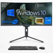 Aio All IN One I7 34 " Curved FHD Gaming Windows 10 8gb 120gb Computer Editing