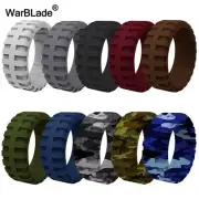 Flexible Silicone Rings 9mm Tire Pattern Finger Rings Hypoallergenic Rubber Band