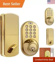 Keyless Entry Deadbolt Door Lock with Electronic Digital Keypad Entry, Polish...