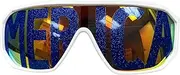 [My Party Shirt] Macho Wrestler Sunglasses Merica in Blue on Red Lens with White Frame