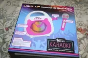 KARAOKE BLUETOOTH PORTABLE LIGHTUP SPEAKER w WIRED MICROPHONE NEW