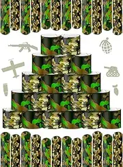 Hungdao 24 Pieces Camo Slap Bracelets for Kids Assorted Army Slap Bracelets Green Camouflage Military Slap Wristbands for Kids Adult Army Party Birthday Favors Decorations Supplies, /