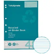 Studymate A4 70gsm 8mm Ruled Recycled Binder Book 48 Page