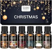 CAKKI Christmas Essential Oils Gift Set, for Home, for Diffusers, 6x10mL, Premium Grade Fragrance Oils, for Christmas scents, Pure Aromatherapy Oils, for Candles Making, for Soaps Making