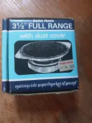 NOS Radio Shack 3.5" Full Range PM Speaker 40-1333, Dustcover, 4W, 8 Ohm, Tested