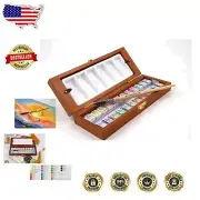 Vibrant Watercolor Paint Set With Brush and Mixing Palette - Ideal for Artists