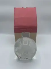 Crystal Glass World Globe Earth Paperweight Clear Etched Glass