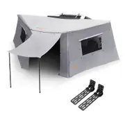 San Hima 180 Degree Awning With Side Wall Free-Standing Car Roll Out Privacy Screens