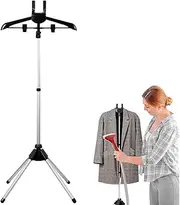 Iron Steam Stand, Height Adjustable Steamer Rack, Heavy-Duty Standing Garment Hanger, Clothes Hanger Standing, Accessories for Home Steam Ironing (Black, 57 * 57 * 160CM) (Black)