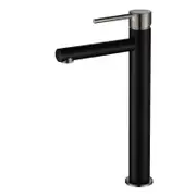 Modernnational Star Mini Brushed Nickle And Matt Black Solid Brass High Rise Basin Mixer