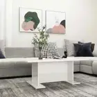Wooden Coffee Table High Gloss White 103.5x60x40cm Sofa Lounge Side Storage