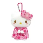 Hello Kitty Plush Keychain & Eco Bag Sakura Kimono Pink Cherry Blossom