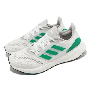 【adidas 愛迪達】慢跑鞋 Pureboost 22 男鞋 白 綠 緩震 運動鞋 路跑 愛迪達(HQ8588)