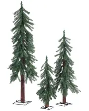 Sterling Tree Company Set Of 3 Unlit Alpine Trees (2-Ft, 3-Ft, 4-Ft)