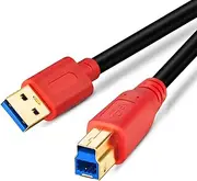 Tan QY USB 3.0 Printer Cable, USB 3.0 Cable USB A Male to B Male Printer Scanner Cable Cord. Red 3M/10Ft