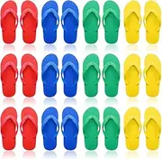 Halfchet Pack of 12 Unisex Kids' Flip Flops Bulk Multi Colors Child Boys Girls Flip Flops for Big Kids Non Slip Kids' Flip Flops for Summer Sport Beach Pool Party and Water Games