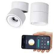 Dimmable Smart LED Ceiling Spotlight,360°Adjustable Surface Mounted 10W COB