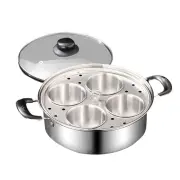 Egg Poacher Stainless Steel Poached Egg Maker Pot Egg Poaching Pan with 4 cups