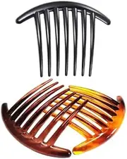 7 Tooth French Twist Comb, 3PCS Plastic Hair Clip, Hair Side Combs, Hair Accessory for Women Girls, Hair Clip Comb Accessories (Black and Brown)