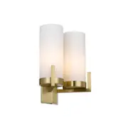 Eamon 2 Light Wall Light Brass & Opal Matt - EAMON WB2-BRSOM