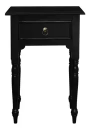 Milly Turn Leg 1 Drawer Side Table (Black)