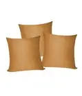 3 x Plain Satin 22x22 Brown Cushion Cover / Pillow Cases /Sofa Décor