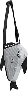 Oshhni Summer Children Mesh Beach Bag Sand Toys Storage Bag 9.8x7x5.9inch Versatile for Camping, Black