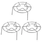 3pcs Steam Rack 5.5" Dia Metal Trivets for Cooker Silver (2.6" Tall)