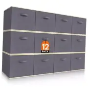 Packs Storage Cubes, 11 Inch Cube Storage Bins, Foldable Decorative 12 Gray