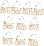 HAPINARY Hollow-Out Dad Decor Wood Slice Pendants 10pcs Set Decor for Dad Father's Day