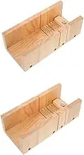 KALLORY 2pcs Handmade Soap Cutter Sink Caddy Soap Boxes Soap Base Cutting Mold Soap Bar Making Kit Soap Mold Soap Making Supplies Crinkle Dish Making Refill Pour Soap Cutting Holder Wooden