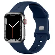 Friendie Noosa Silicone Sports Band for Apple Watch (Blue/Silver) [Small]