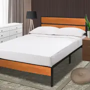 Royal Sleep King Bed Frame Solid Wooden Pine Iron Metal Base Platform