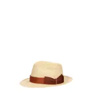 Hut leather-band straw hat 57,58,59 cream