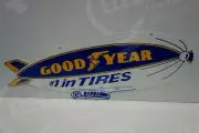 LARGE 2 SIDED GOODYEAR BLIMP SIGN 10 1/2" high by 28" wide. AWESOME