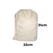 Calico Drawstring Bag Natural Size 2 - 31cmx22cm