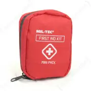 Mini First Aid Pack - Red Bag Hiking Car Walking Army Outdoor Emergency Medical