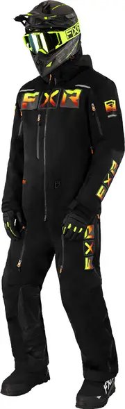 FXR Maverick Lite SX-Pro One Piece Snowmobile Suit, black-yellow, Size M for Men Black Yellow