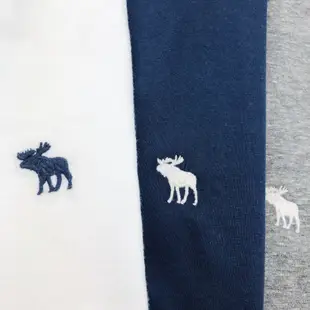【現貨】AF 情侶裝 經典麋鹿LOGO款圓領 素T 短袖 t 恤 短T 百搭上衣 藍色 白色 灰色 A&F
