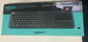 Logitech MEDIA K400 PLUS Wireless Touch Keyboard Built-in Touchpad NEW