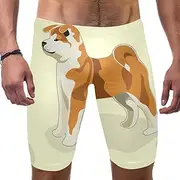 [VBFOFBV] Men's Printed Jammer Swimsuit Swim Shorts, Cartoon Animal Hedgehog and Flower Blue