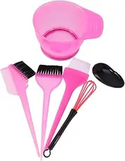 Baluue Rose Hair Dye Kit 6pcs Hair Coloring Tools Smooth Surface Safe for Professional Home Use