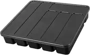 Silverware Storage Box with Lid and 6 Compartments Cutlery Storage Box for Classifying Plastic Cutlery Organizer Covered Utensil Tray for Cabinet Spoons and Forks 12.6x11.8x2.1 inch
