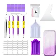 Gem Art Supplies - Portable Rhinestone Painting Tools,User-Friendly Craft Accessories, Gem Art Set with Pouches, Tweezer for Adults, Kids