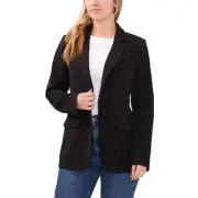 Vince Camuto Ladies Fully Lined Padded Shoulder Split Blazer Size XS Black